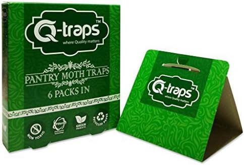 Q-Traps Pantry Moth Traps - Safe, Nontoxic, Insecticide & Odor Free, Pheromone Attractant Traps for Common Kitchen Moths